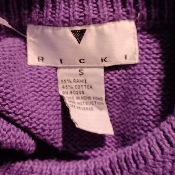 Vintage NWT Ricki Purple Sweater Size Small - Picture 3 of 6